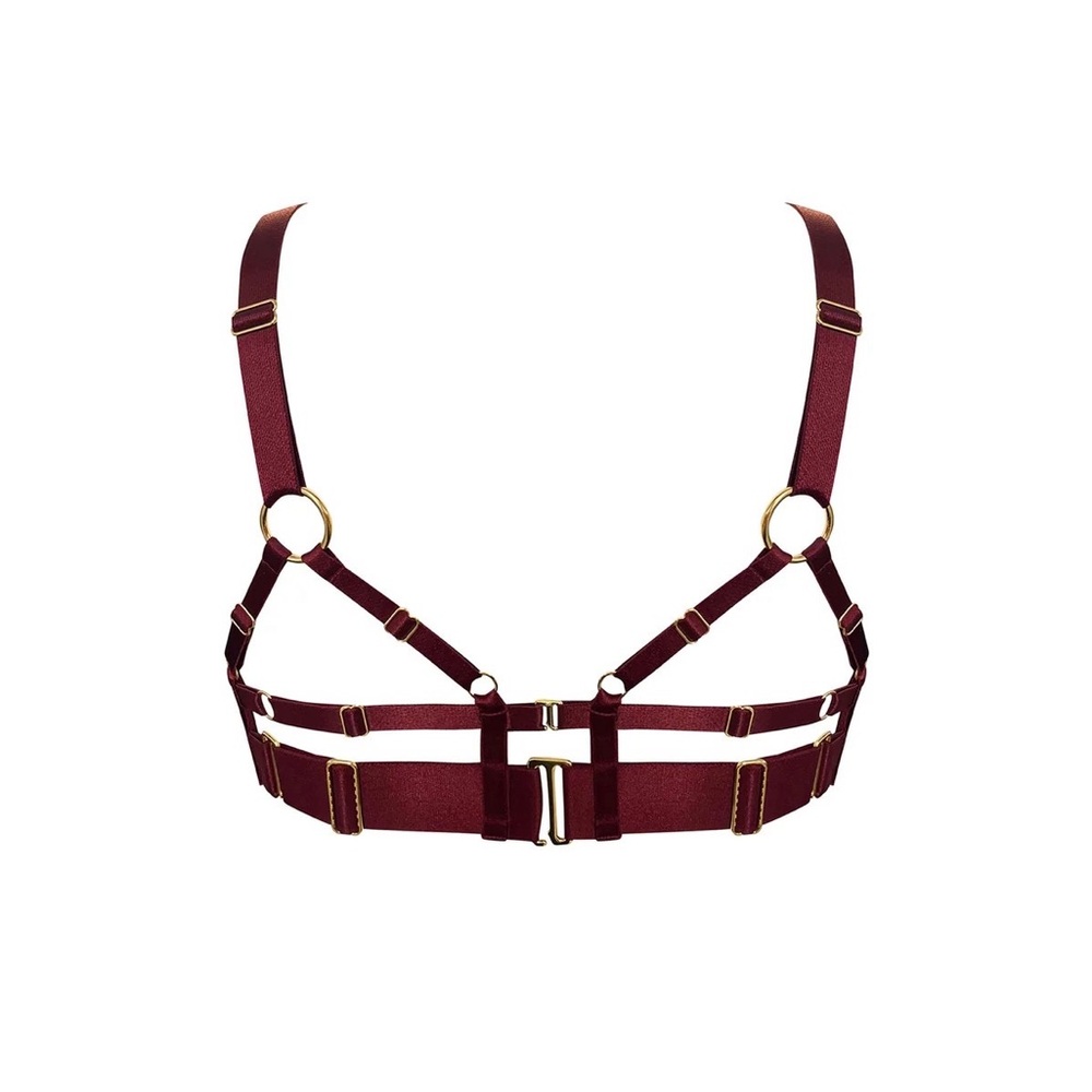 NWT Bordelle Syra Peep Wire Bra in Morello L - Picture 3 of 5